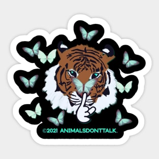 Tiger & Butterfly On Nose Sticker